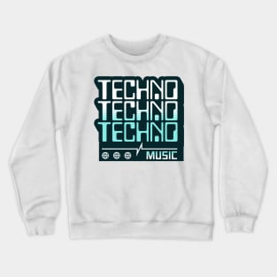 TECHNO  - Retro Computer Font  (Teal) Crewneck Sweatshirt